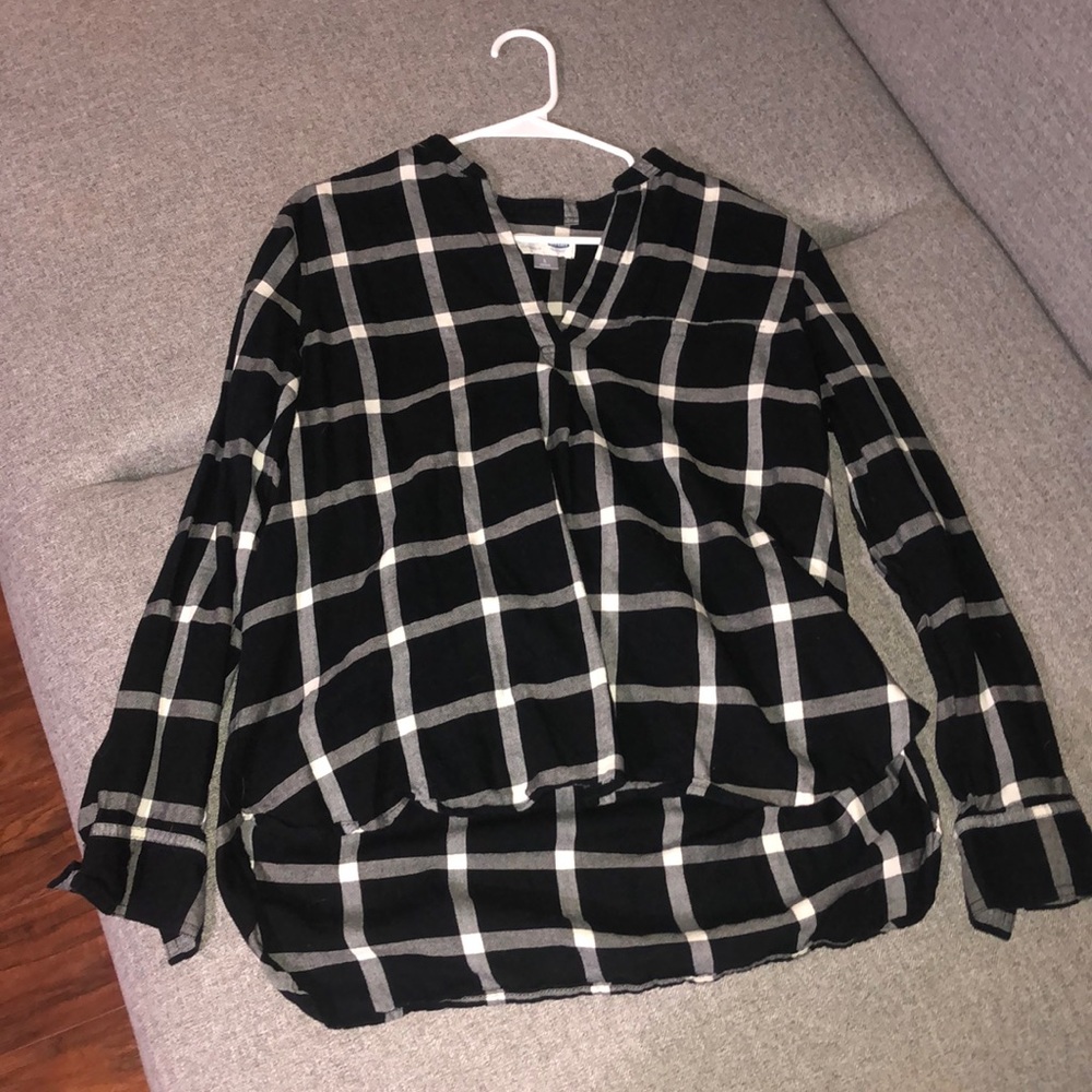 Plaid tunic blouse